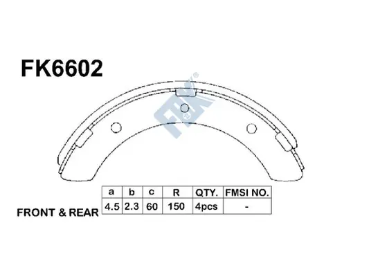 Jeu de mâchoires de frein FBK FK6602