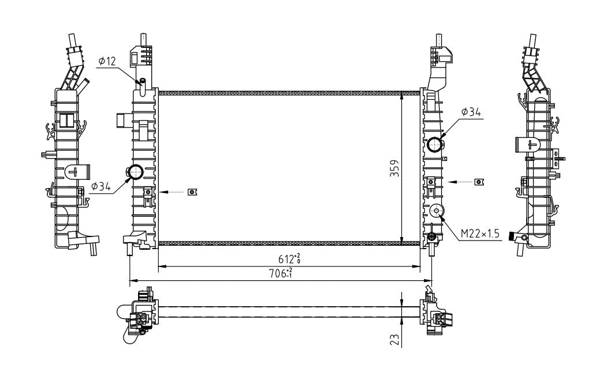 Radiateur, refroidissement du moteur HART 620 271