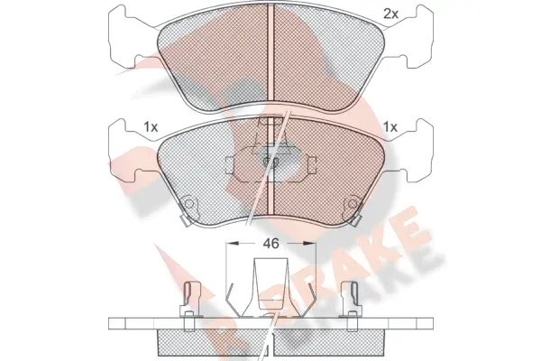 Kit de plaquettes de frein, frein à disque R BRAKE RB1235