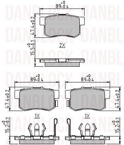 Kit de plaquettes de frein, frein à disque DANBLOCK DB 510591