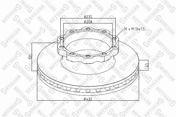 Disque de frein STELLOX 85-00821-SX