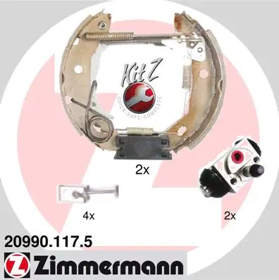 Jeu de mâchoires de frein ZIMMERMANN 20990.117.5