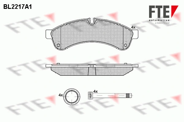 Kit de plaquettes de frein, frein à disque FTE 9500003