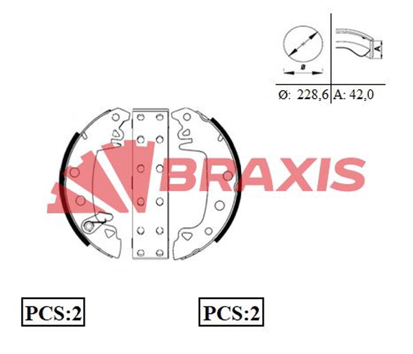 Jeu de mâchoires de frein BRAXIS AC0002