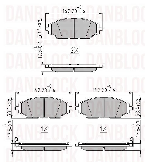 Kit de plaquettes de frein, frein à disque DANBLOCK DB 511273