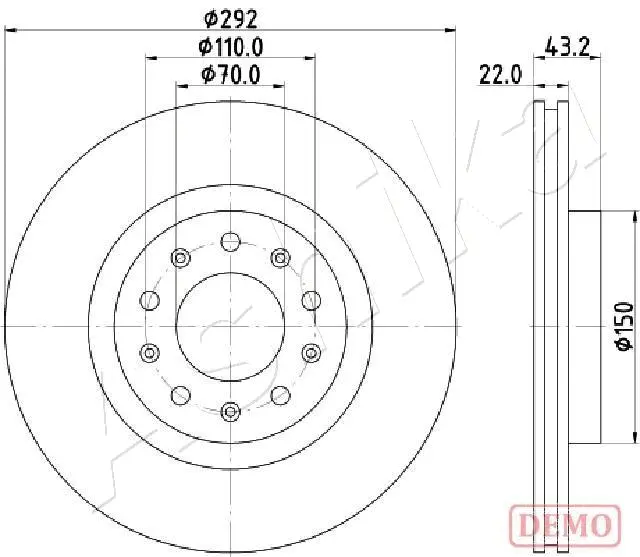 Disque de frein ASHIKA 61-00-0205C