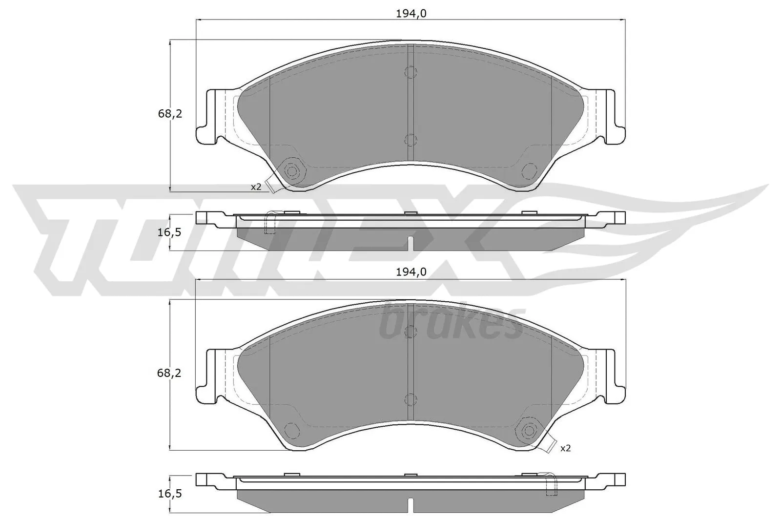 Kit de plaquettes de frein, frein à disque TOMEX Brakes TX 19-22