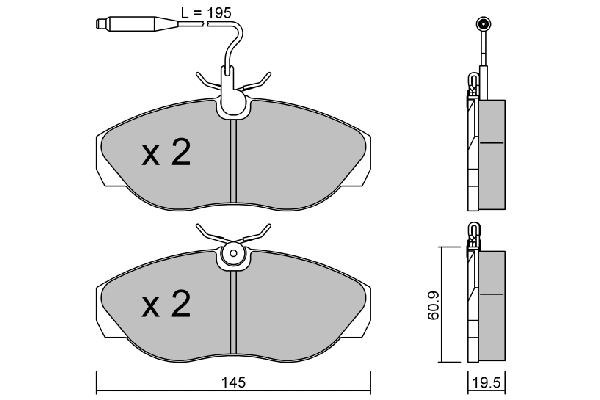 Kit de plaquettes de frein, frein à disque AISIN BPFI-1011