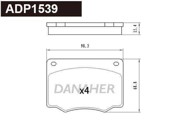 Kit de plaquettes de frein, frein à disque DANAHER ADP1539