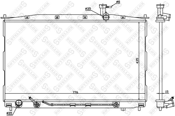 Radiateur, refroidissement du moteur STELLOX 10-26612-SX