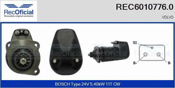 Démarreur RECOFICIAL REC6010776.0
