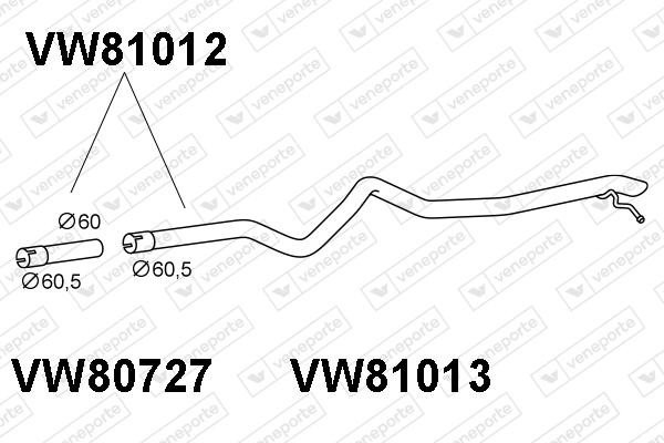 Tuyau d'échappement VENEPORTE VW81012