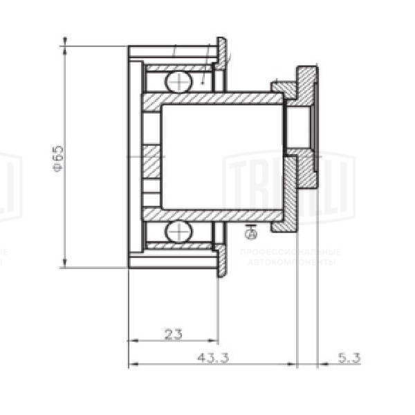 Poulie de tension, courroie crantée TRIALLI CM 5207