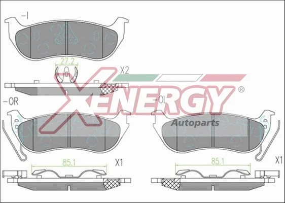 Kit de plaquettes de frein, frein à disque AP XENERGY X41259