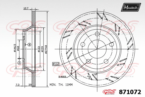 Disque de frein MAXTECH 871072