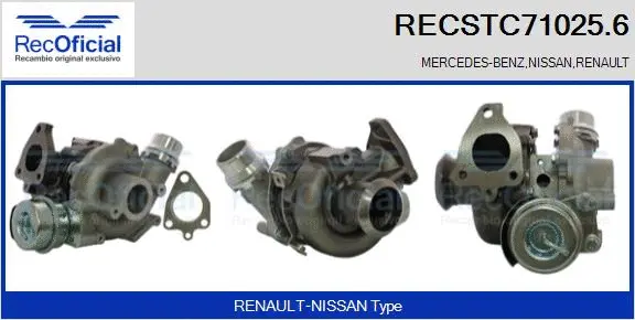 Turbocompresseur, suralimentation RECOFICIAL RECSTC71025.6