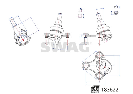 Rotule de suspension SWAG 33 10 9092