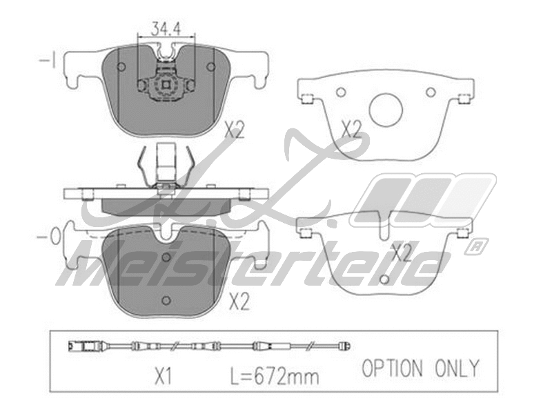 Kit de plaquettes de frein, frein à disque A.Z. Meisterteile AZMT-44-022-1772