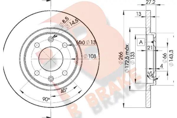 Disque de frein R BRAKE 78RBD24692
