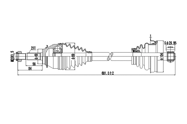 Arbre de transmission DYNAMATRIX DDS245084