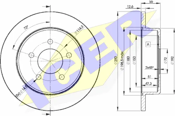 Disque de frein ICER 78BD1023-2