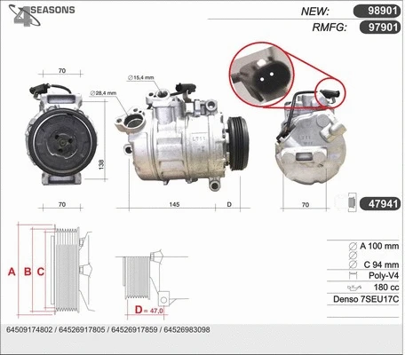 Compresseur, climatisation AHE 97901