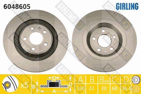 Disque de frein GIRLING 6048605
