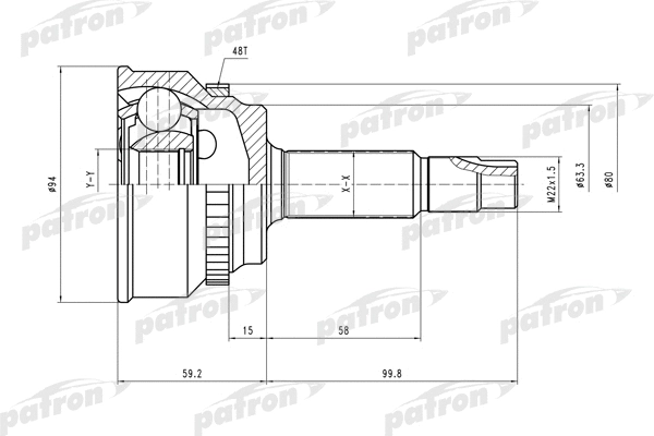 Jeu de joints, arbre de transmission PATRON PCV2175