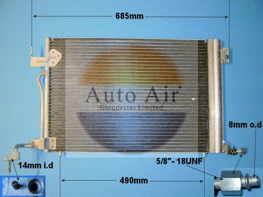 Condenseur, climatisation AUTO AIR GLOUCESTER 16-9678