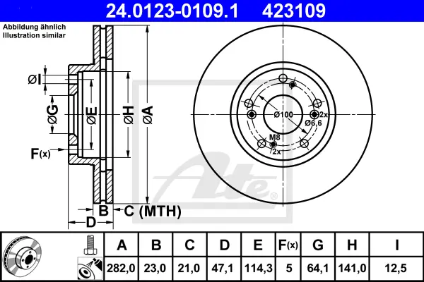 Disque de frein ATE-APAC 24.0123-0109.1