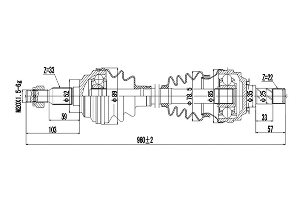 Arbre de transmission DYNAMATRIX DDS244033