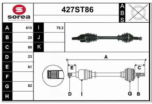 Arbre de transmission STARTCAR 427ST86
