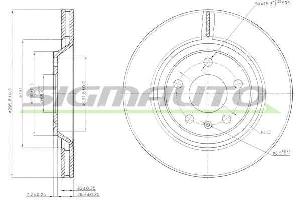 Disque de frein SIGMAUTO DBB889V