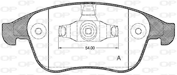 Kit de plaquettes de frein, frein à disque OPEN PARTS BPA1350.00