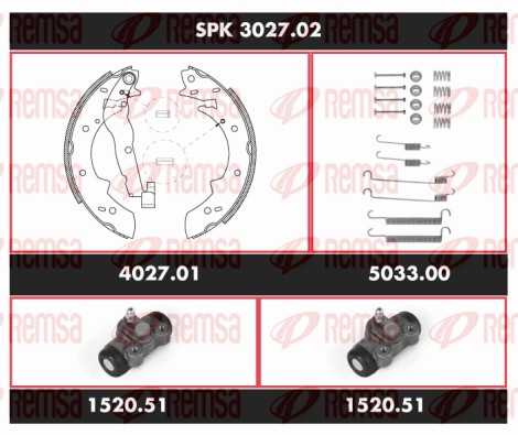 Kit de freins, freins à tambours REMSA SPK 3027.02