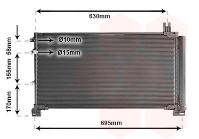 Condenseur, climatisation VAN WEZEL 53015706