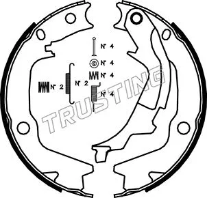 Jeu de mâchoires de frein, frein de stationnement TRUSTING 046.222K
