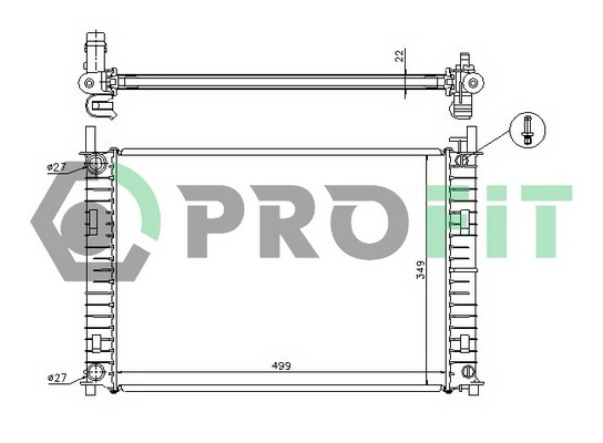Radiateur, refroidissement du moteur PROFIT PR 2562A2