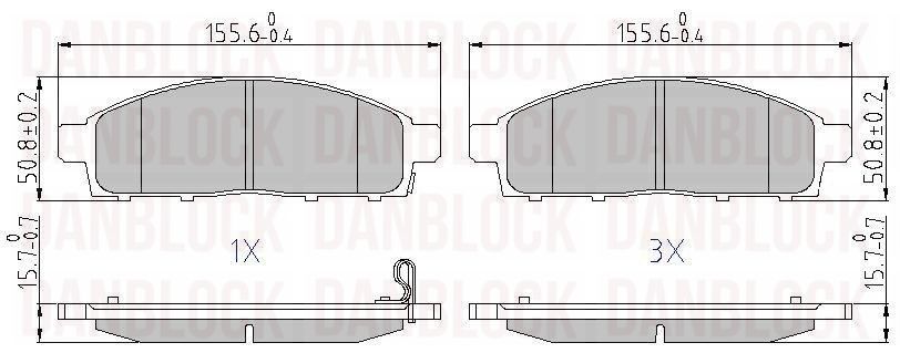 Kit de plaquettes de frein, frein à disque DANBLOCK DB 510686