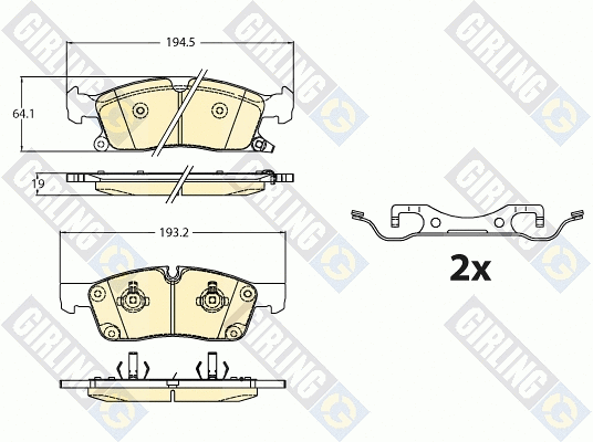 Kit de plaquettes de frein, frein à disque GIRLING 6121302