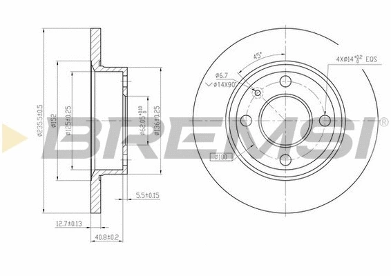Disque de frein BREMSI CD6875S