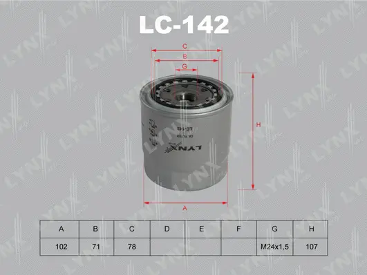 Filtre à huile LYNXAUTO LC-142