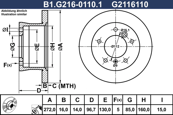 Disque de frein GALFER B1.G216-0110.1