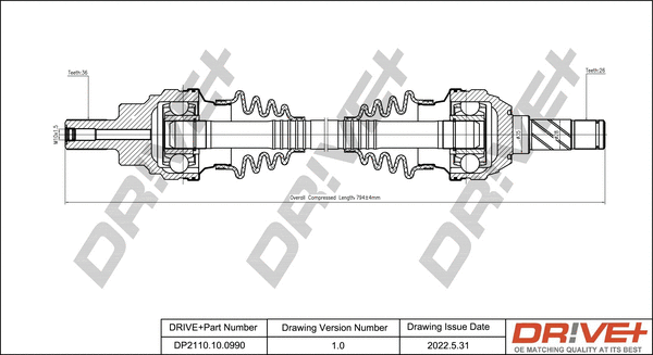 Arbre de transmission Dr!ve+ DP2110.10.0990