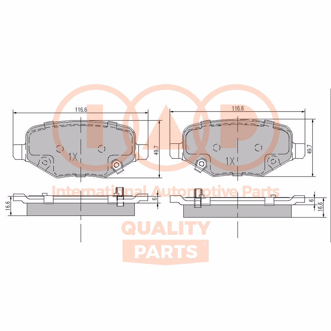 Kit de plaquettes de frein, frein à disque IAP QUALITY PARTS 704-08010