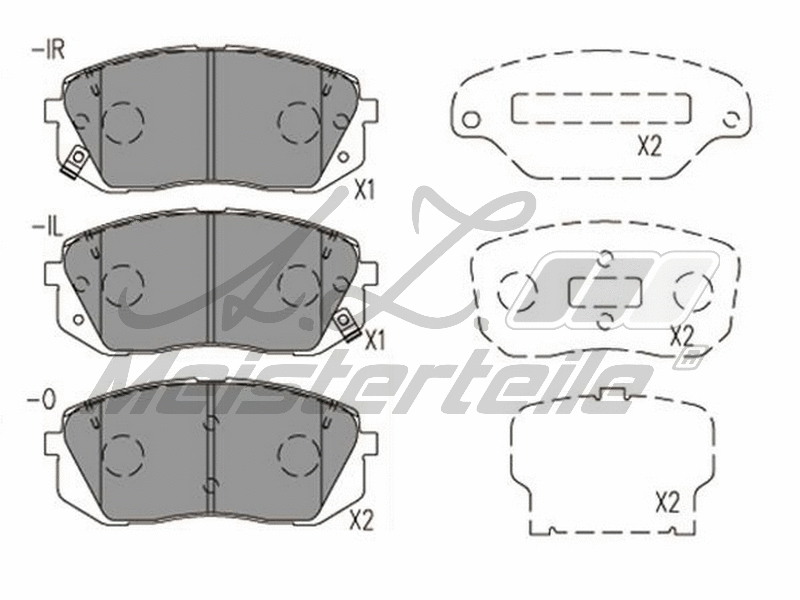 Kit de plaquettes de frein, frein à disque A.Z. Meisterteile AZMT-44-022-2037