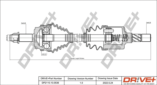 Arbre de transmission Dr!ve+ DP2110.10.0536