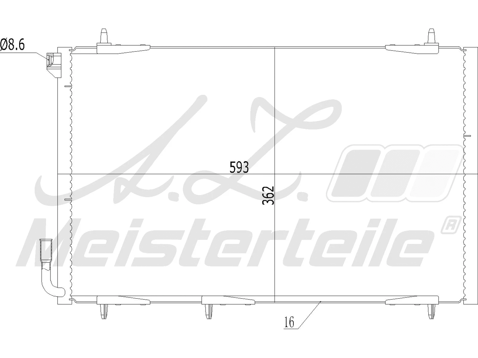 Condenseur, climatisation A.Z. Meisterteile AZMT-45-030-1047