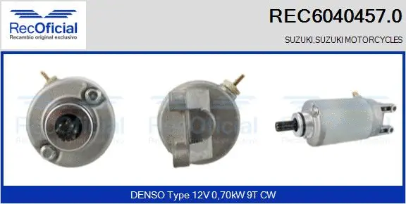 Démarreur RECOFICIAL REC6040457.0