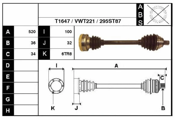 Arbre de transmission Technika 67295